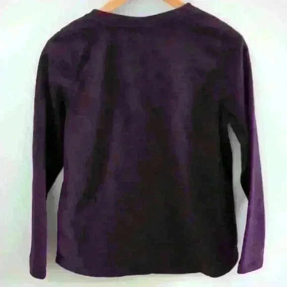 🌴2/$25🌴ST. JOHN'S BAY | Women's Purple/Black Textured Full Fleece Sweater - Picture 3 of 3
